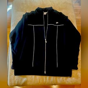 Vintage Nike Track Warm Up Jacket Black Size 2XL Logo Embossed Full Zip Gray Tag